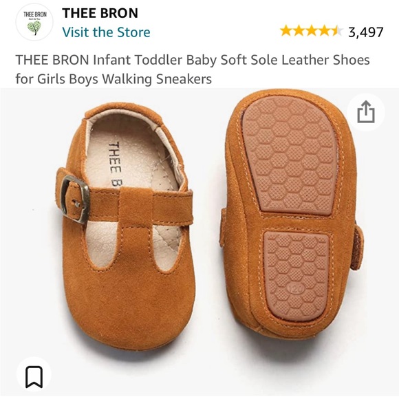 Thee Bron toddler baby soft sole leather shoes - Picture 2 of 6